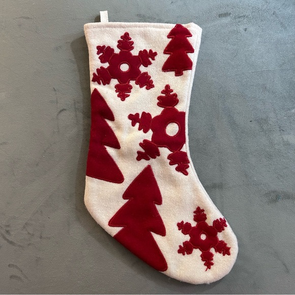 Set of 2 Christmas stockings (snowflakes & trees appliqués) - Picture 3 of 7
